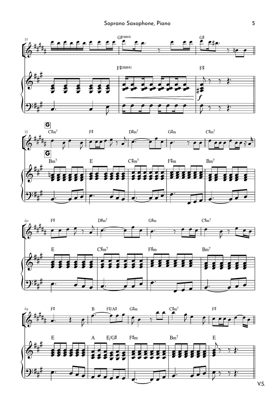 Die With A Smile Soprano Saxophone scores gallery preview page 5