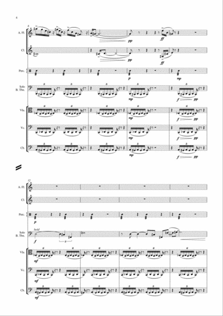 Carson Cooman: Concerto for Bass Trombone and Six Players (2006), score and parts Large Ensemble scores gallery preview page 4