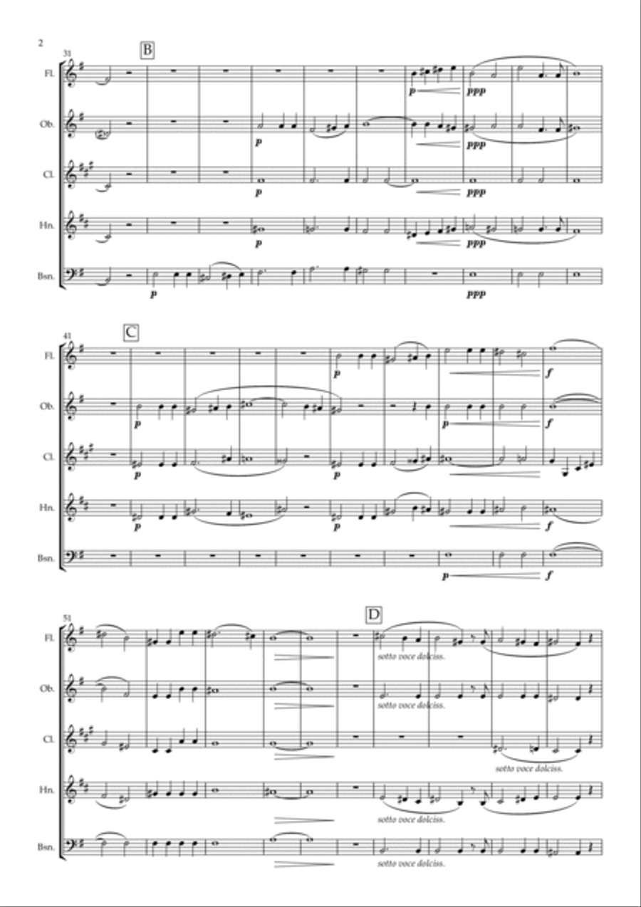 Pater Noster arranged for Wind Quintet Woodwind Quintet scores gallery preview page 4