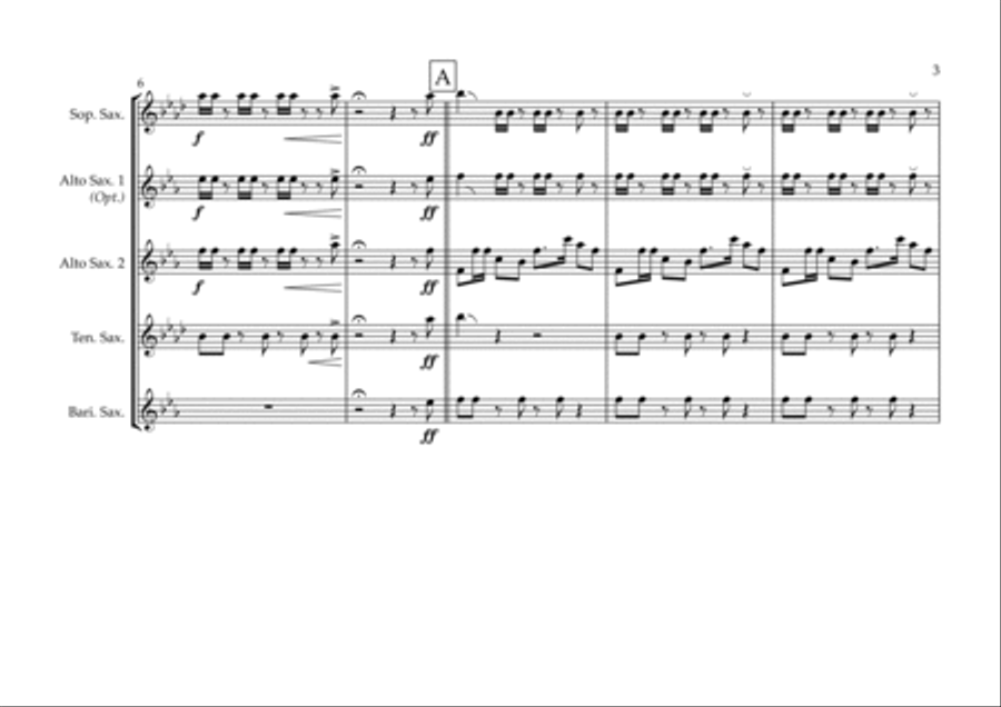 Thrift Shop Saxophone Quartet scores gallery preview page 3