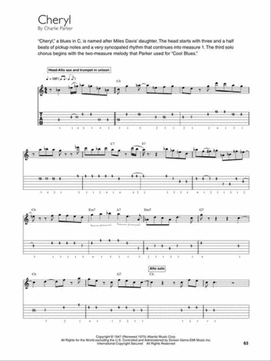 Charlie Parker for Guitar by Charlie Parker Guitar Tablature