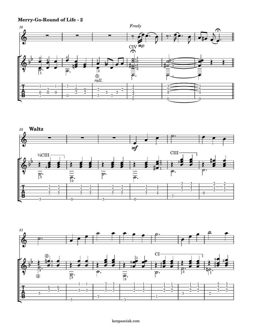 Merry-go-round Of Life B-Flat Clarinet scores gallery preview page 4