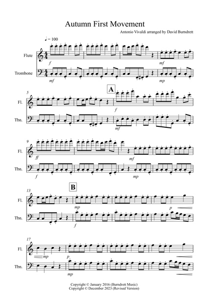 Autumn (first movement) for Flute and Trombone Duet image number null