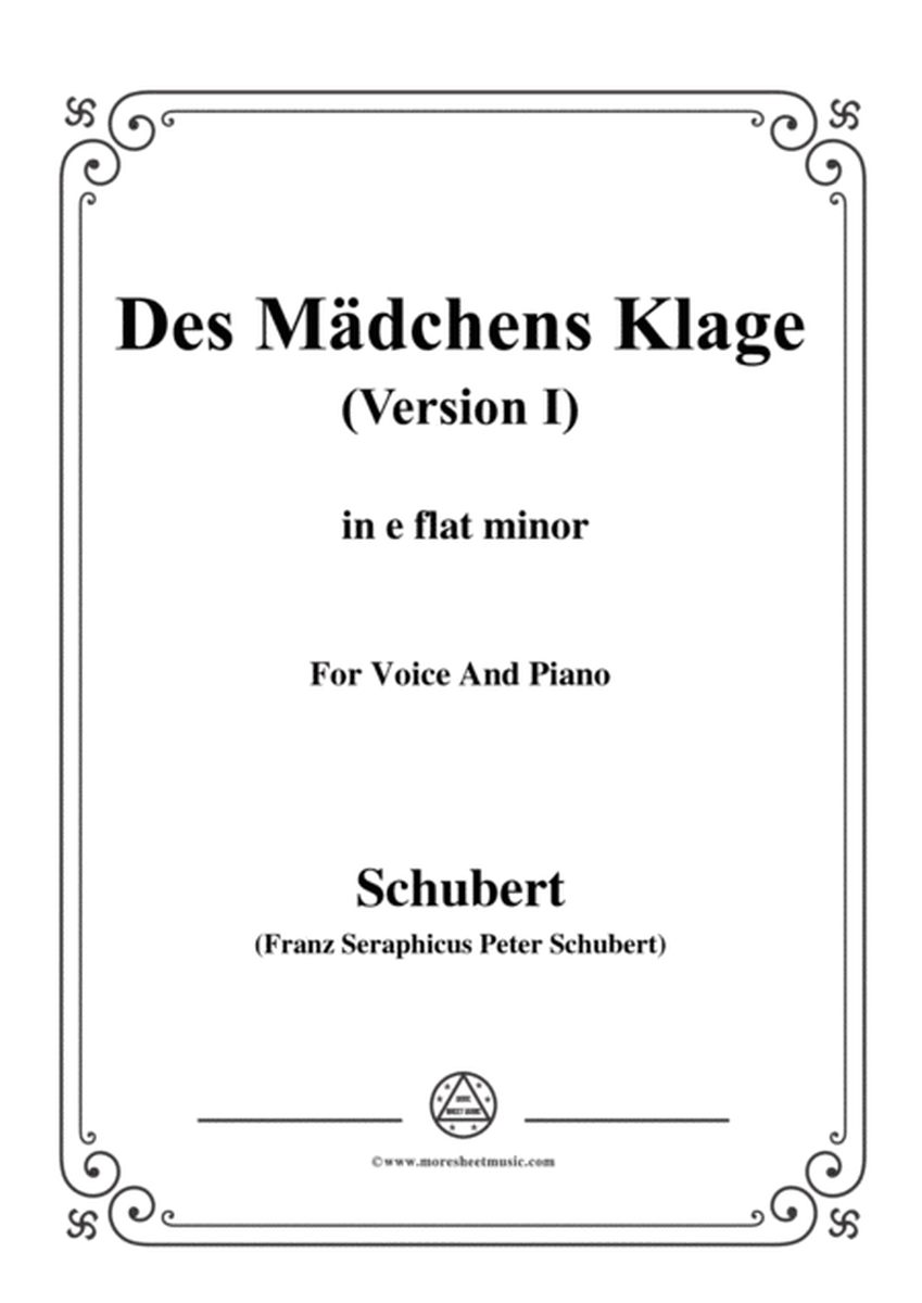 Schubert-Des Mädchens Klage(Version I),in e flat minor,D.6,for Voice and Piano image number null