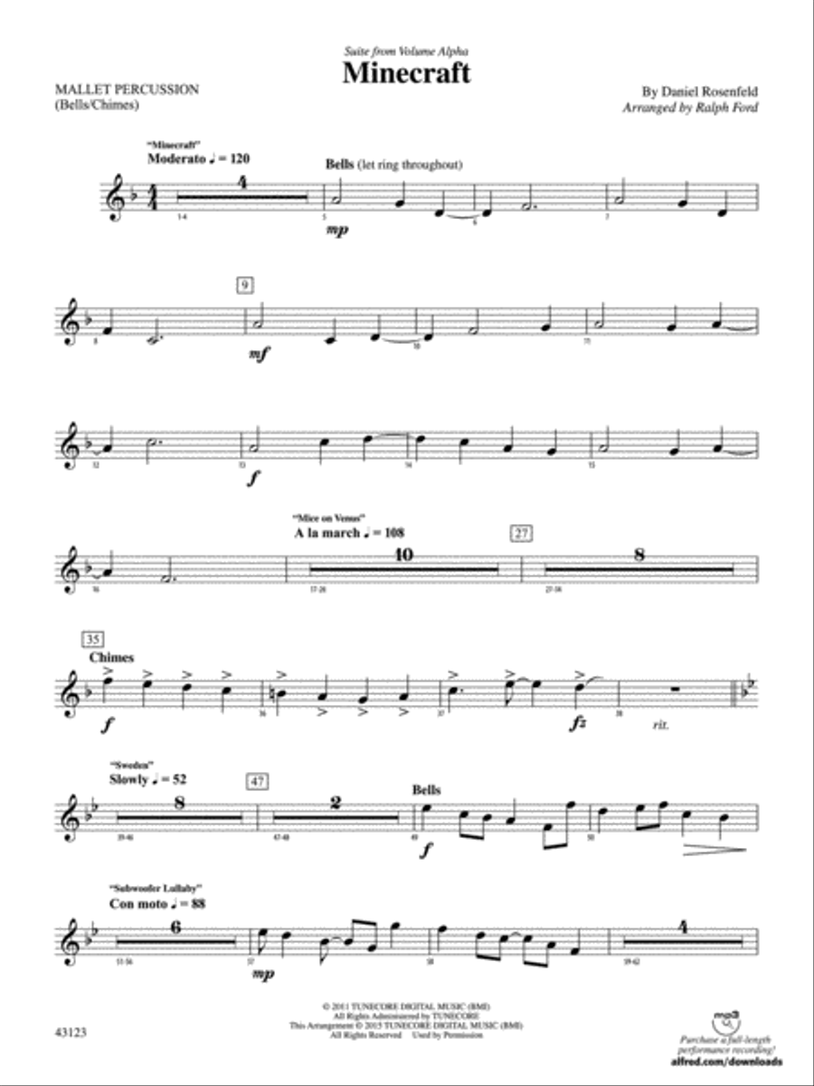 Minecraft: Mallets Minecraft: Mallets Concert Band scores gallery preview page 1