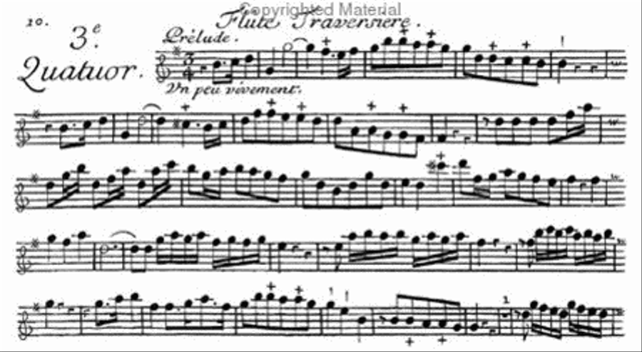 New quartets in the form of six suites, 1738. Flute scores gallery preview page 2