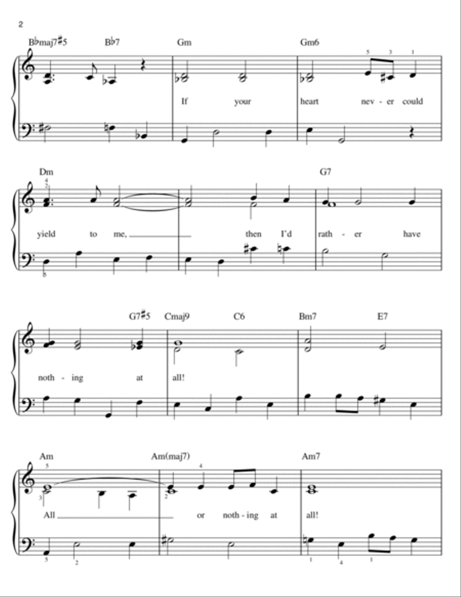 All Or Nothing At All Easy Piano scores gallery preview page 2