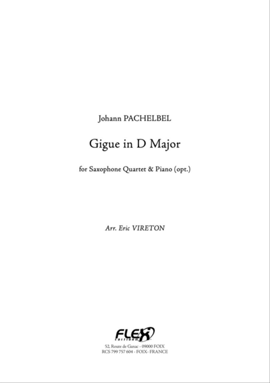 Gigue in D Major Baritone Saxophone scores gallery preview page 1