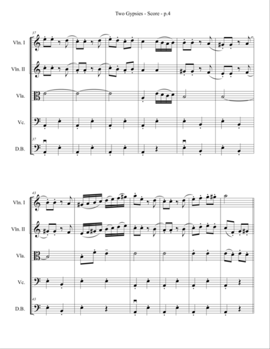 Two Gypsies - String Quartet/Ensemble String Quartet scores gallery preview page 5