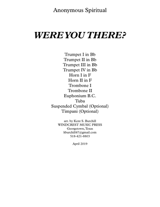 Book cover for WERE YOU THERE? for Brass Choir