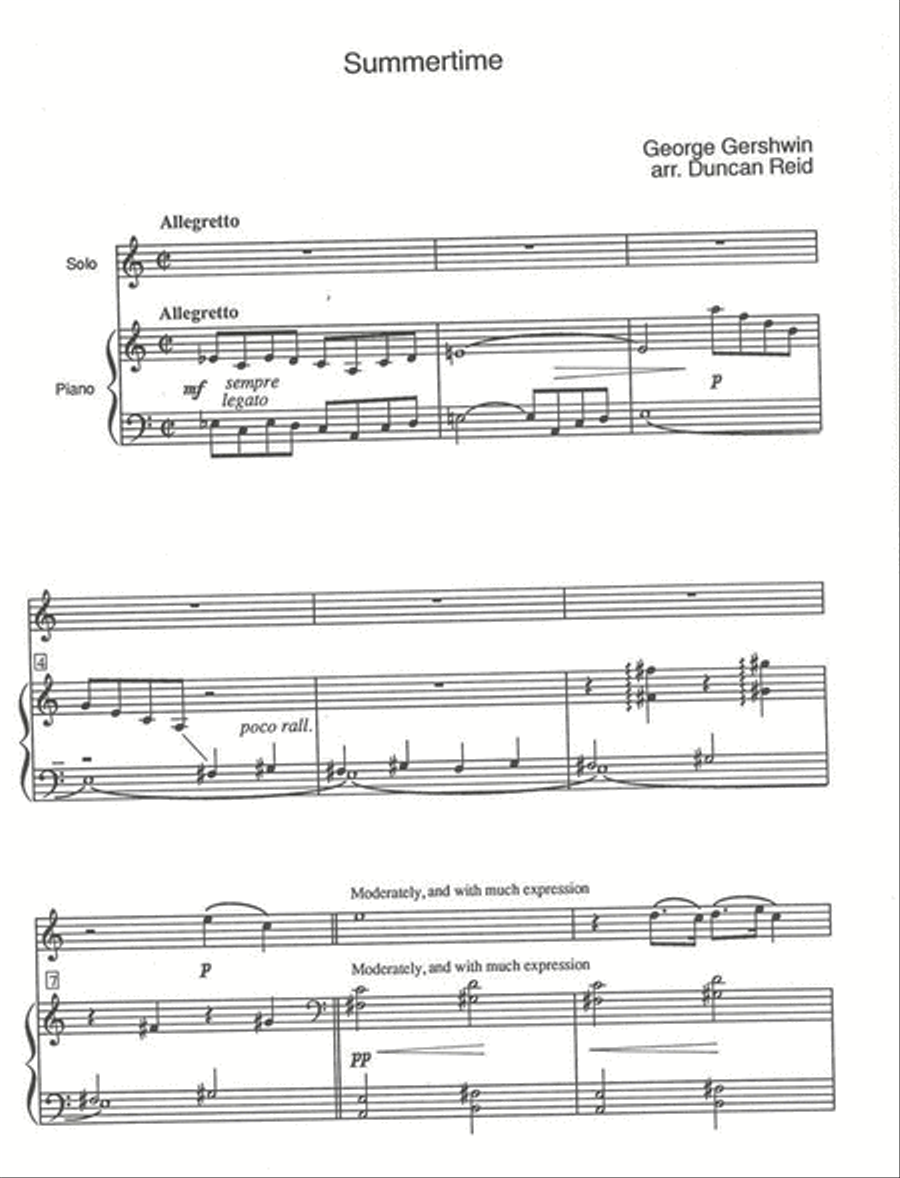 Summertime Piano Accompaniment scores gallery preview page 2