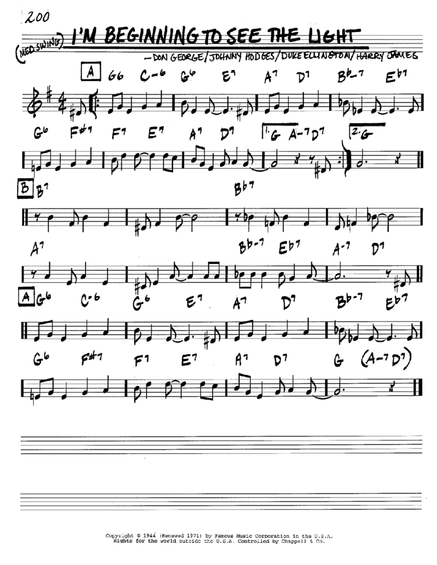 I'm Beginning To See The Light Piano scores gallery preview page 1