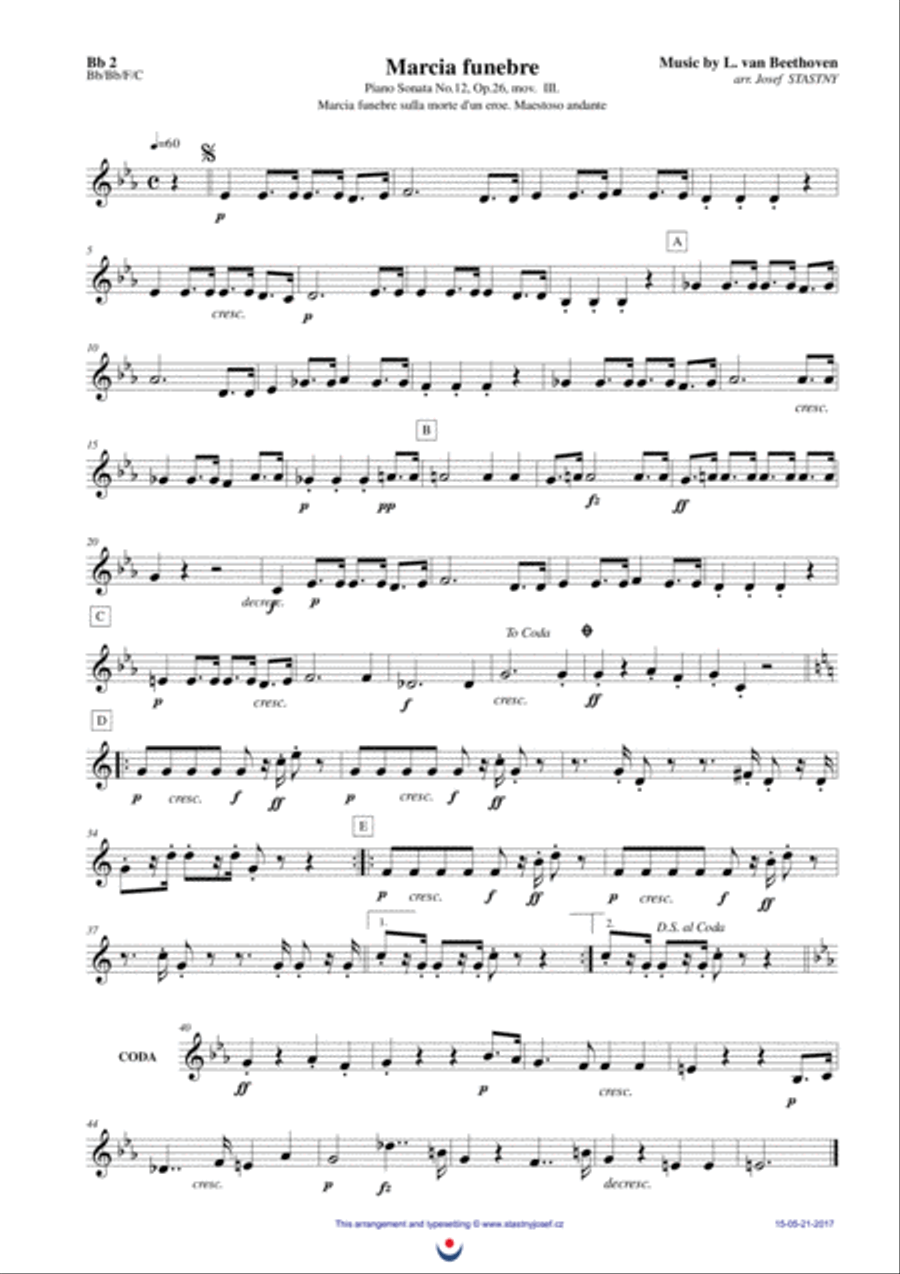Funeral March (Beethoven) Brass Ensemble scores gallery preview page 4