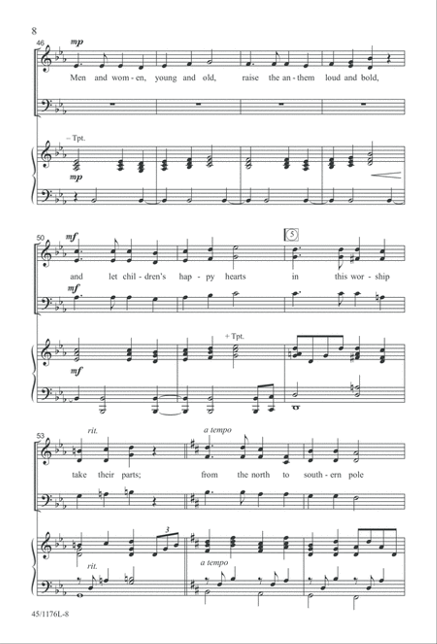 10 More Anthems for about 10 Singers 3-Part scores gallery preview page 8