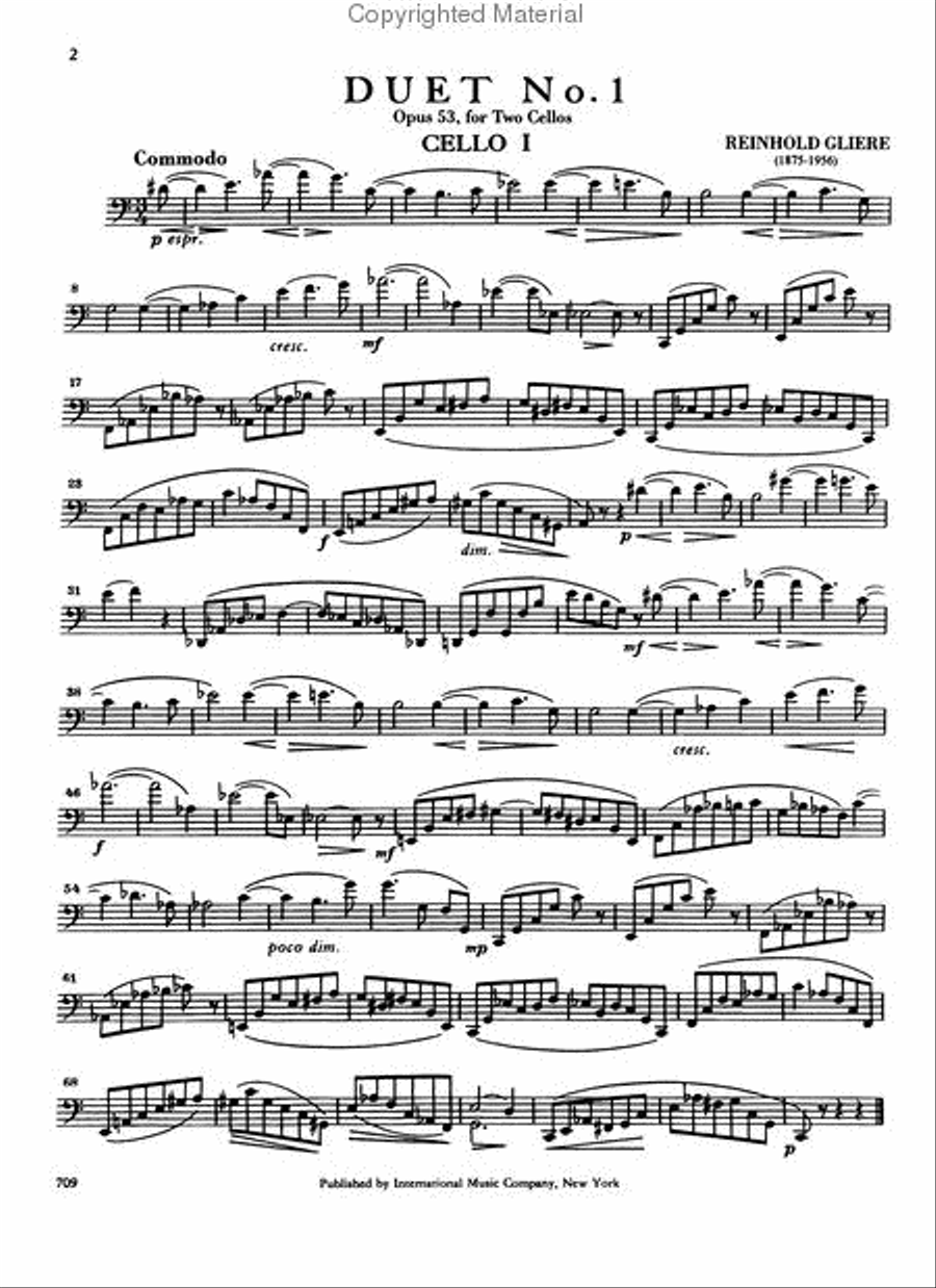 Ten Duets, Opus 53: Volume I Cello scores gallery preview page 3