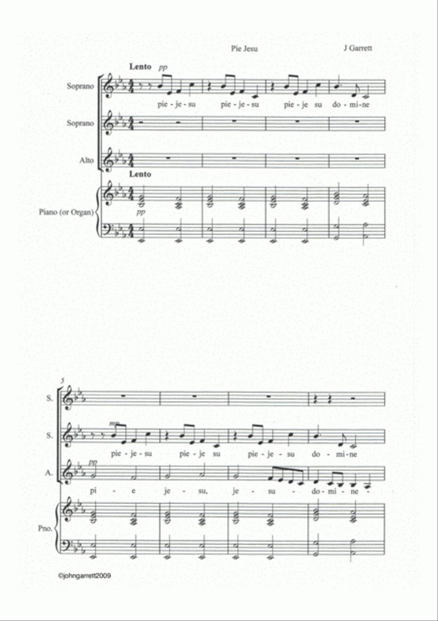 Pie Jesu Choir scores gallery preview page 2