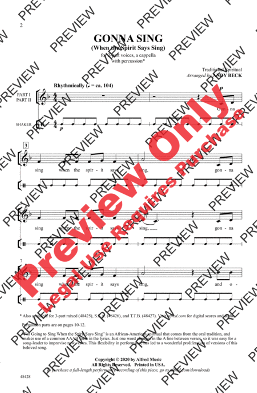 Gonna Sing Gonna Sing 2-Part scores gallery preview page 2