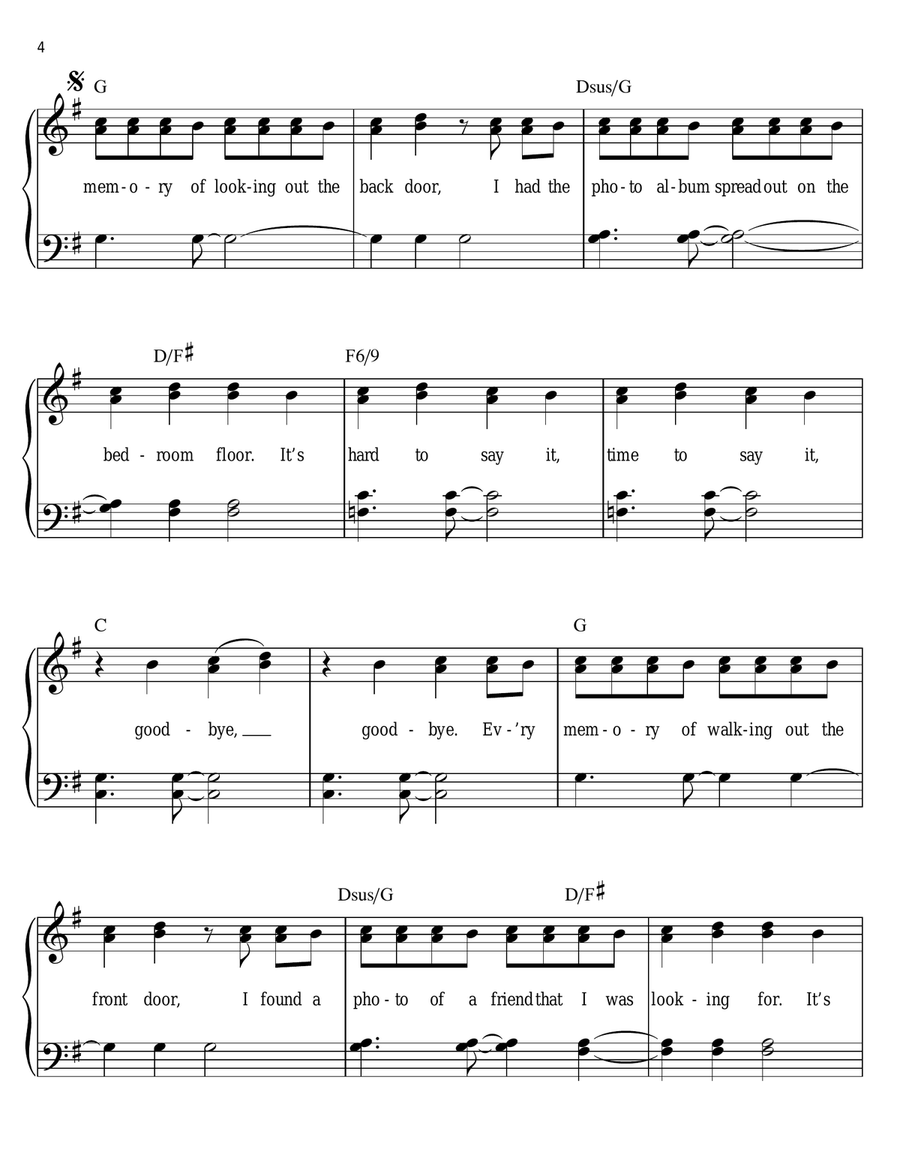 Photograph Photograph Easy Piano scores gallery preview page 4