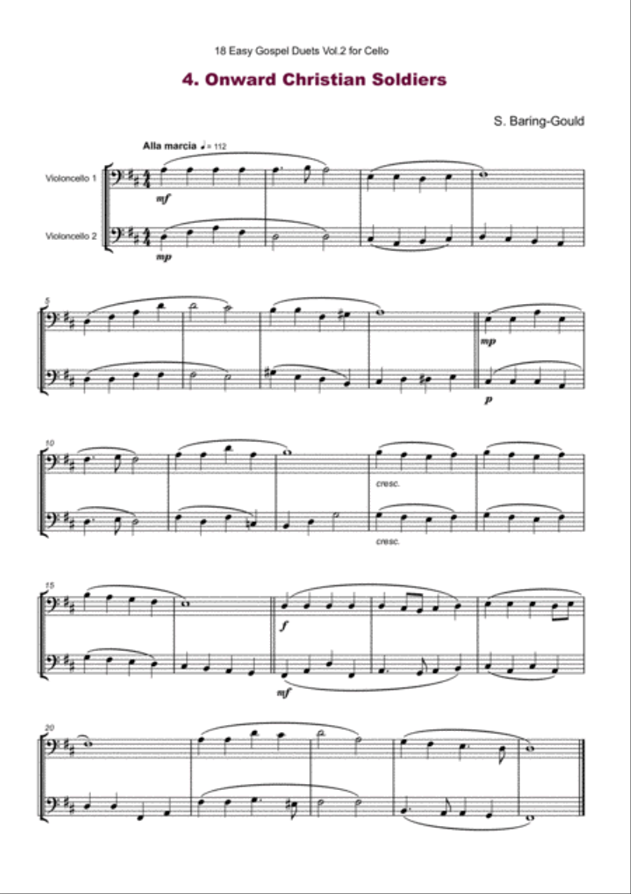 18 Easy Gospel Duets Vol.2 for Cello String Duet scores gallery preview page 6