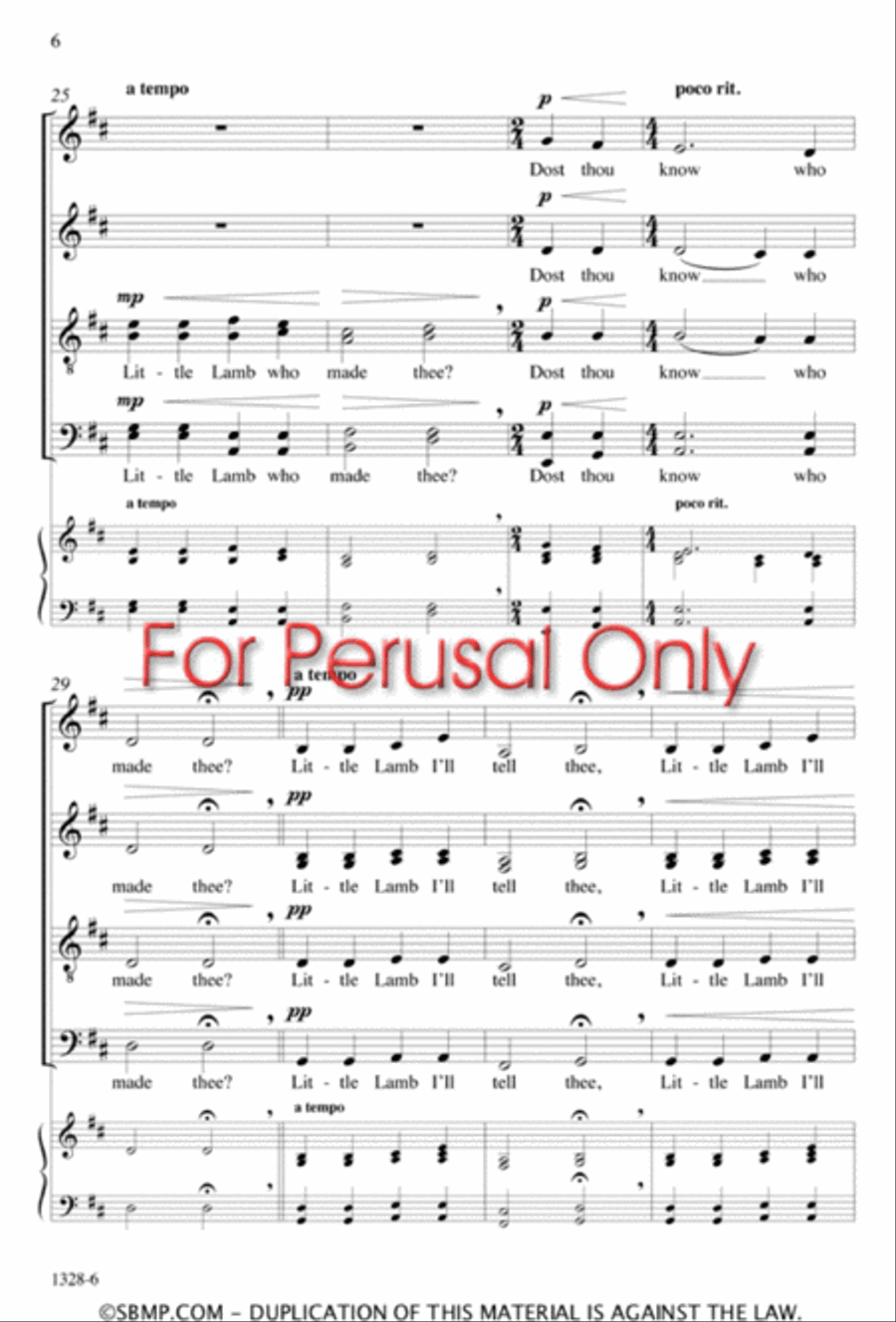 The Lamb - SATB divisi Octavo Divisi scores gallery preview page 5