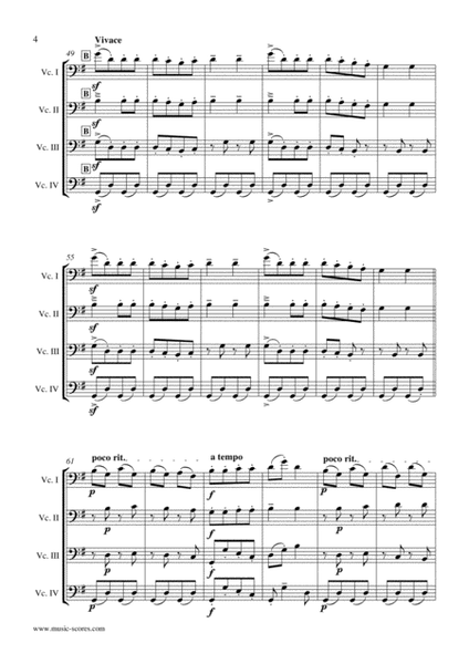 Hungarian Dance No.5 - Cello Quartet image number null