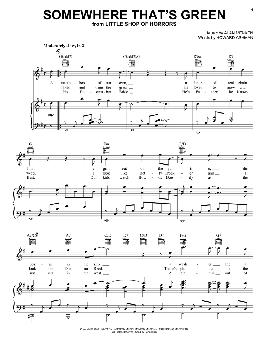 Somewhere That's Green Somewhere That's Green Guitar scores gallery preview page 1