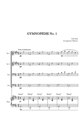 Gymnopédie no 1 | Brass Quartet | Original Key | Chords | Piano accompaniment |Easy intermediate
