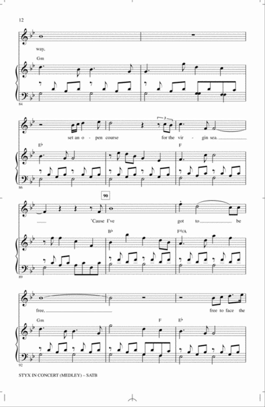 Styx In Concert (Medley) 4-Part scores gallery preview page 11