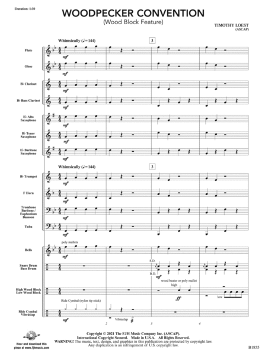 Woodpecker Convention: Score Concert Band scores gallery preview page 3