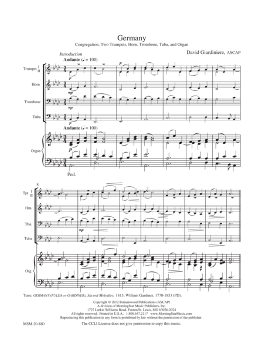 Germany Germany Choir scores gallery preview page 1