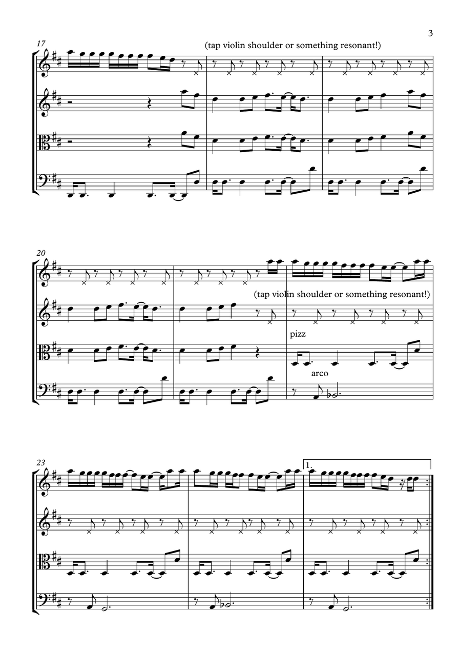 Single Ladies (Put A Ring On It) String Quartet scores gallery preview page 3