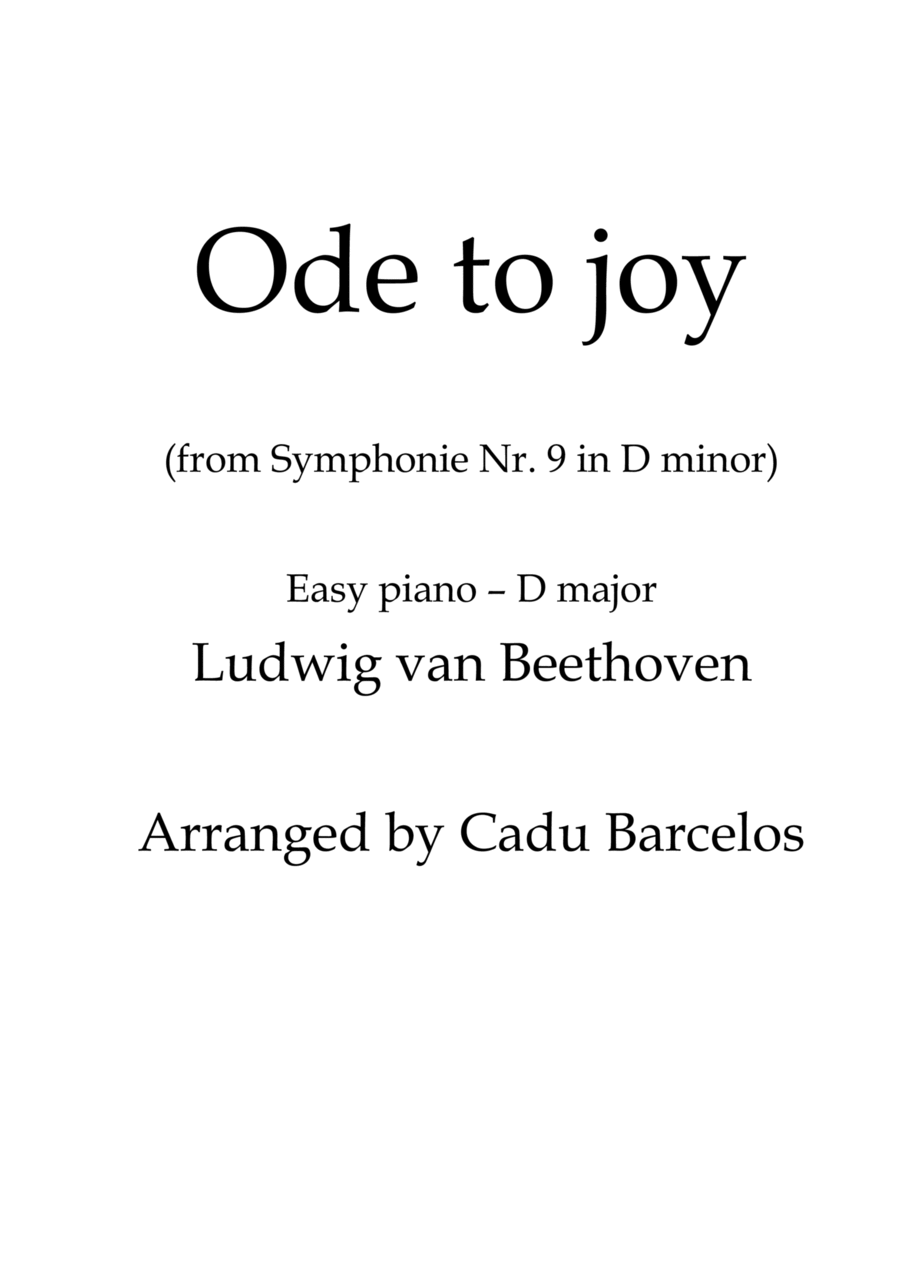 Ode to Joy - Easy Piano D Major Piano Method scores gallery preview page 1