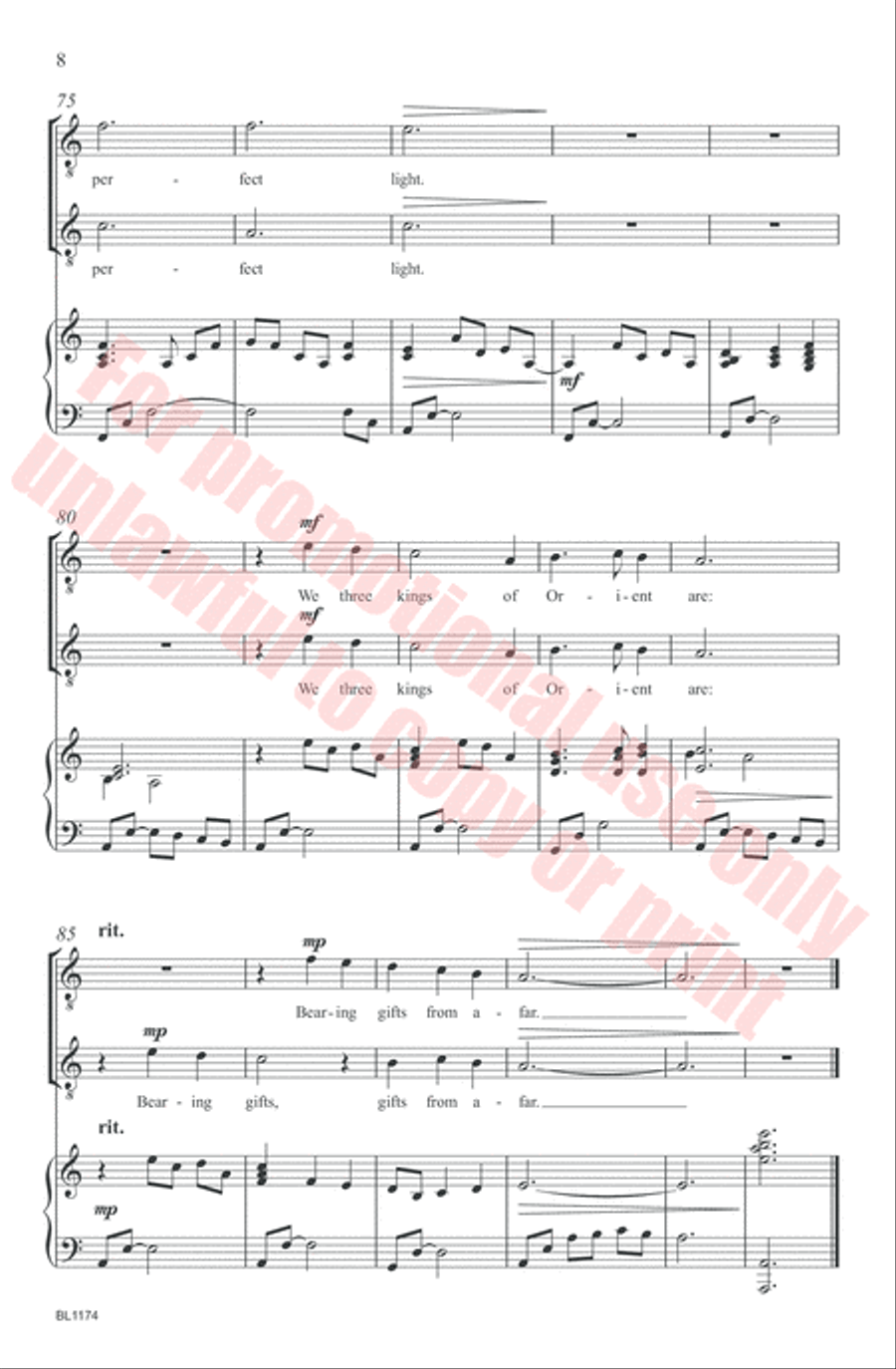 Two Holiday Carols for Emerging Tenor-Bass Choirs Choir scores gallery preview page 8