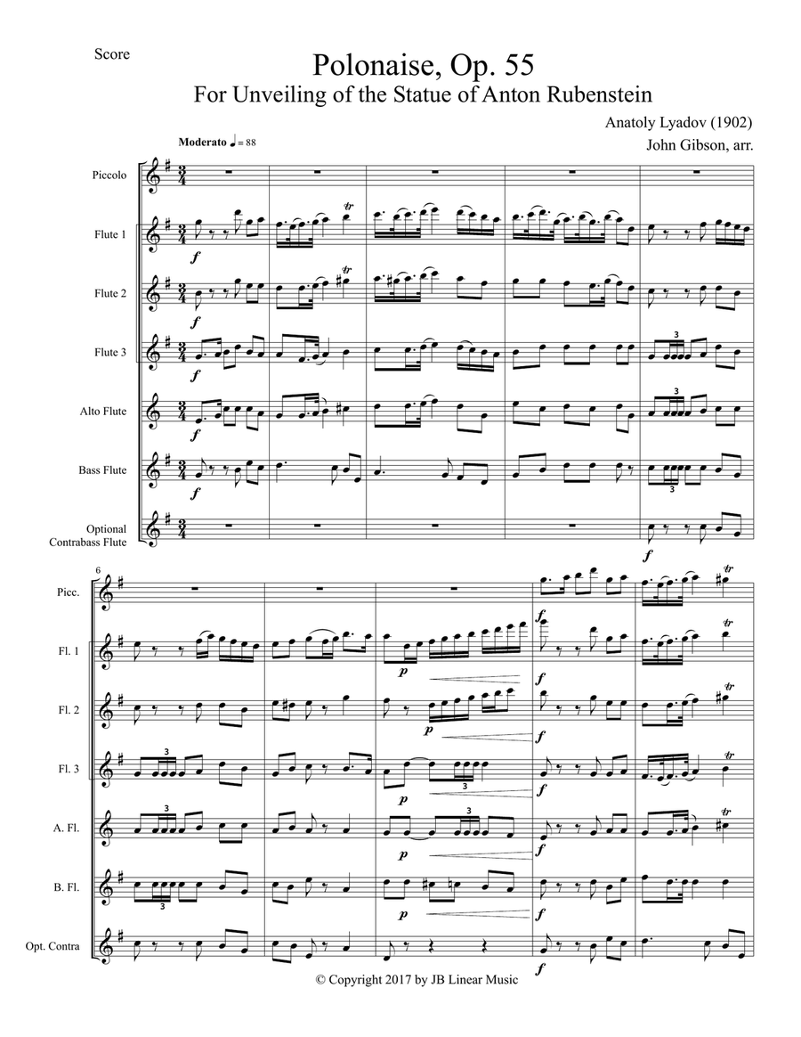 Lyadov Polonaise for Flute Choir Flute Choir scores gallery preview page 2