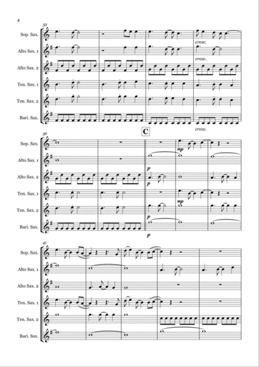 Chasing Cars Woodwind Ensemble scores gallery preview page 4