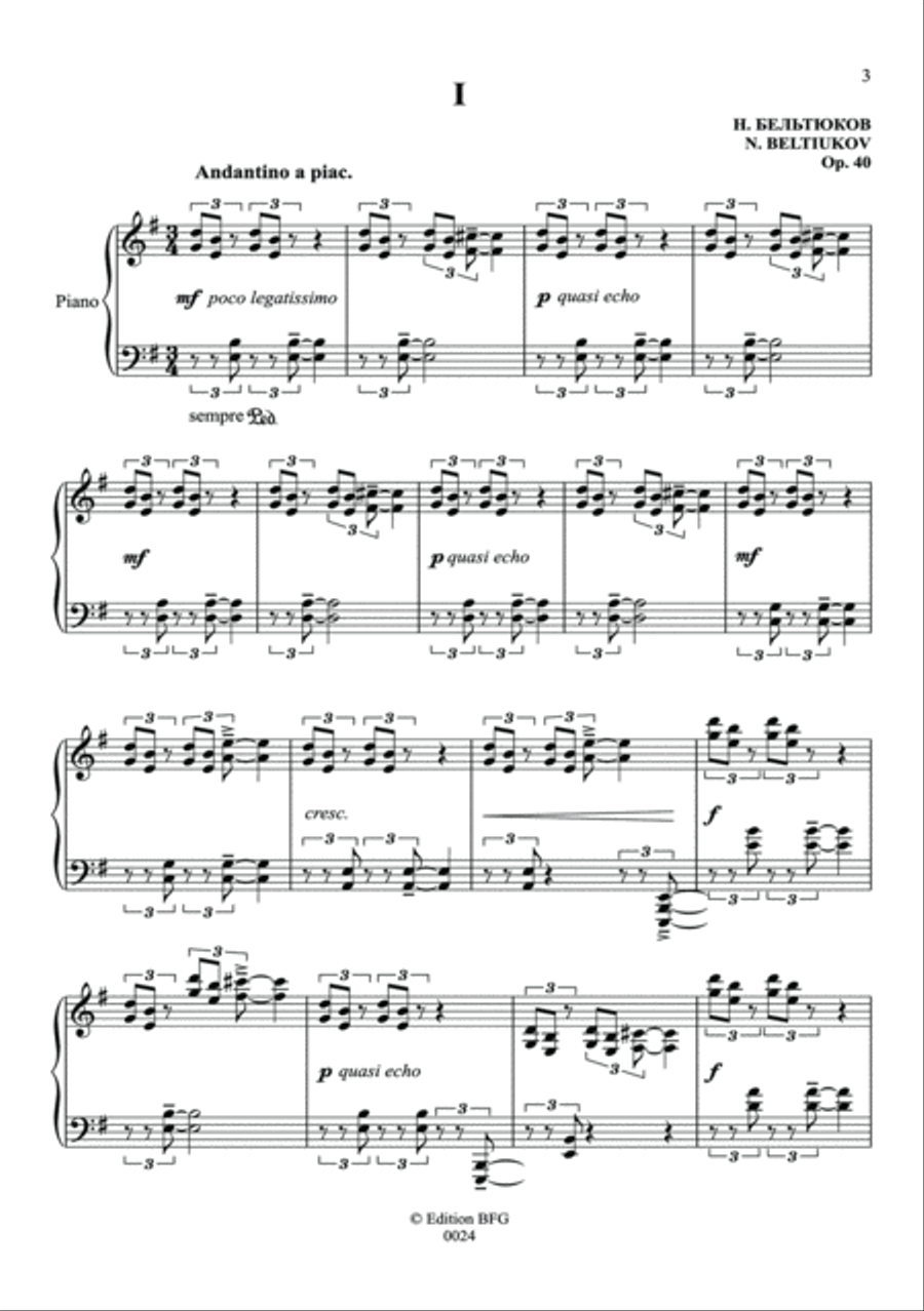 "Triptych" for piano, Op. 40