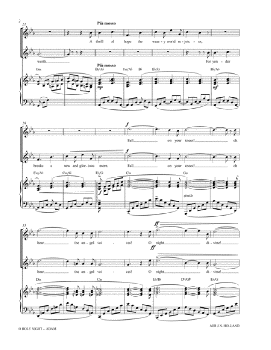 O Holy Night (Cantique de Noel) Adolphe Adam Duet for Soprano and Mezzo Soprano Mezzo-Soprano Voice scores gallery preview page 4