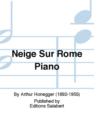 Book cover for Neige Sur Rome Piano
