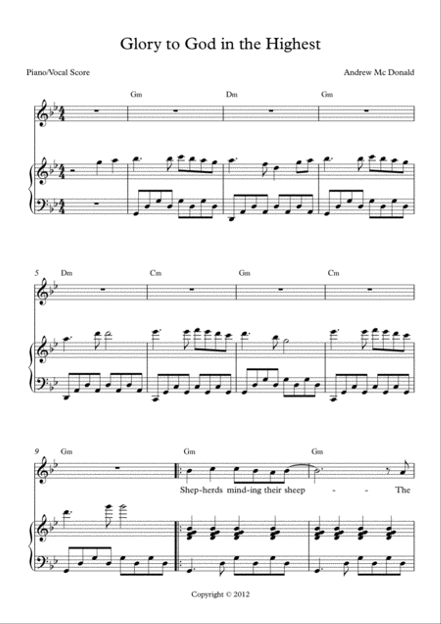 Glory to God in the Highest Voice scores gallery preview page 2
