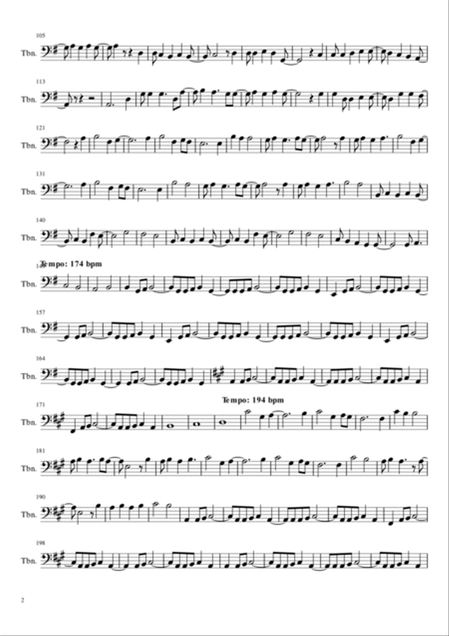 Welcome To The Black Parade Trombone Solo Digital Sheet Music