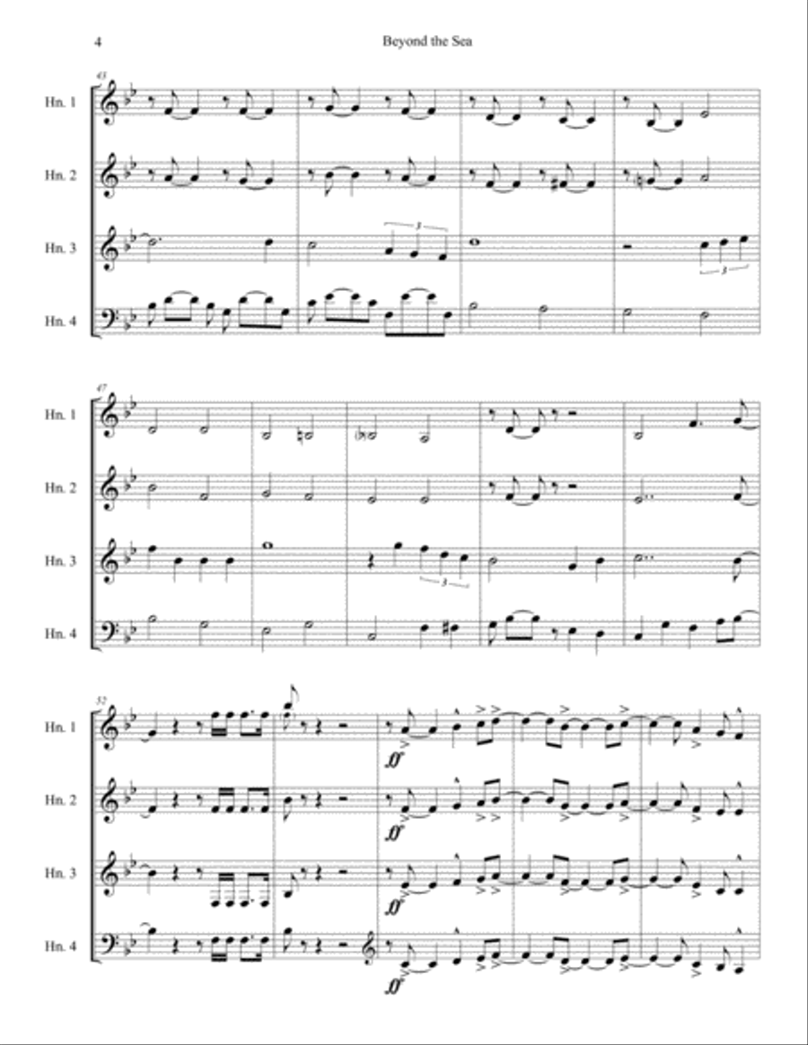 Beyond The Sea Horn Solo scores gallery preview page 6