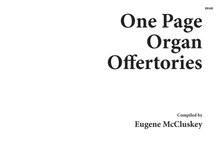 One Page Organ Offertories