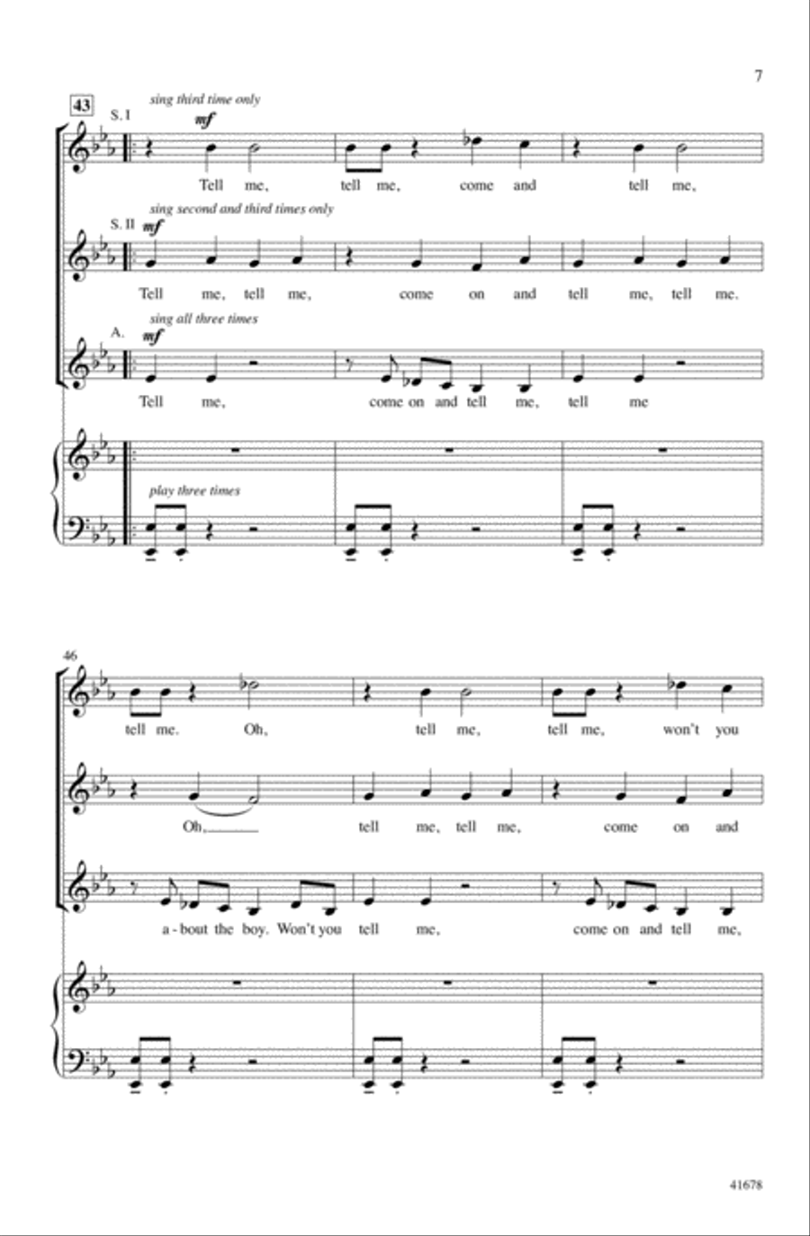 Tell Me, Tell Me! Choir scores gallery preview page 6