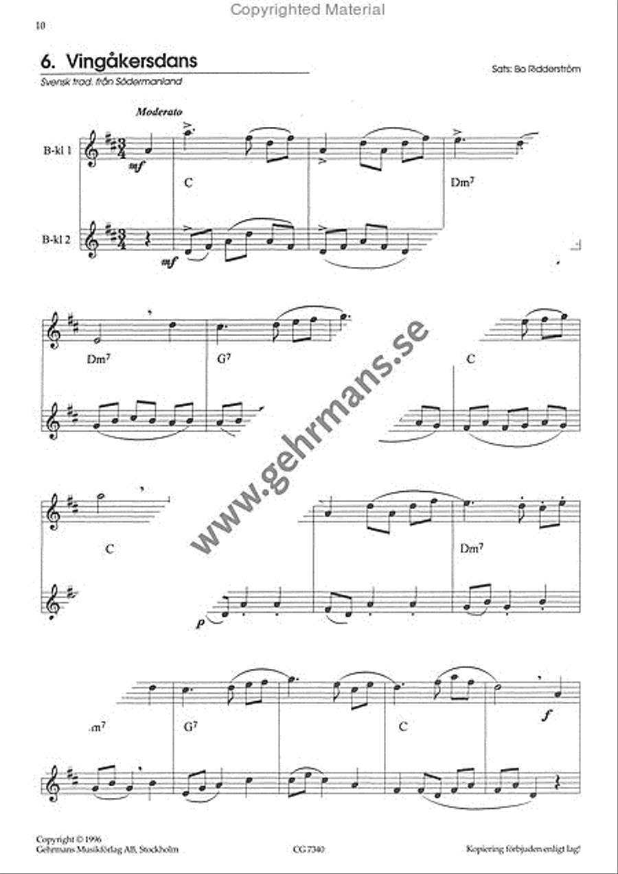 Svenska latar for klarinetter Clarinet Duet scores gallery preview page 7