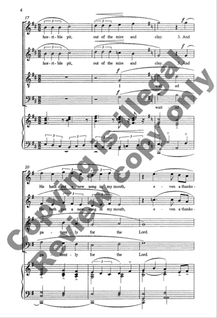 I Waited Patiently for the Lord 4-Part scores gallery preview page 5