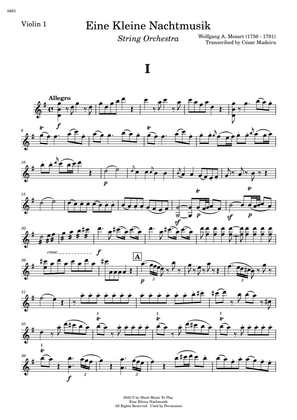 Eine Kleine Nachtmusik (1 mov.) - String Orchestra - Original Version (Individual Parts)
