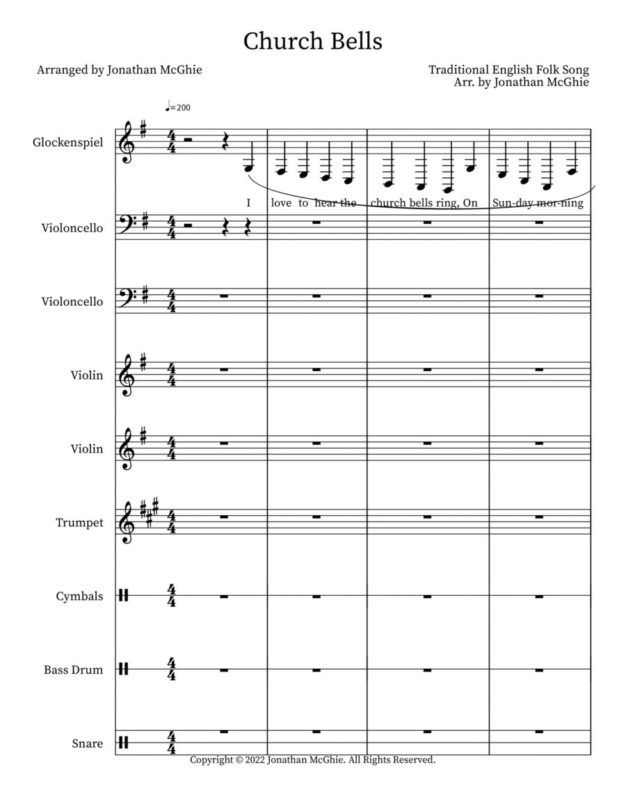 Church Bells Church Bells Small Ensemble scores gallery preview page 1