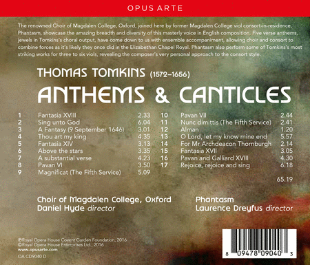 Thomas Tomkins: Anthems & Canticles