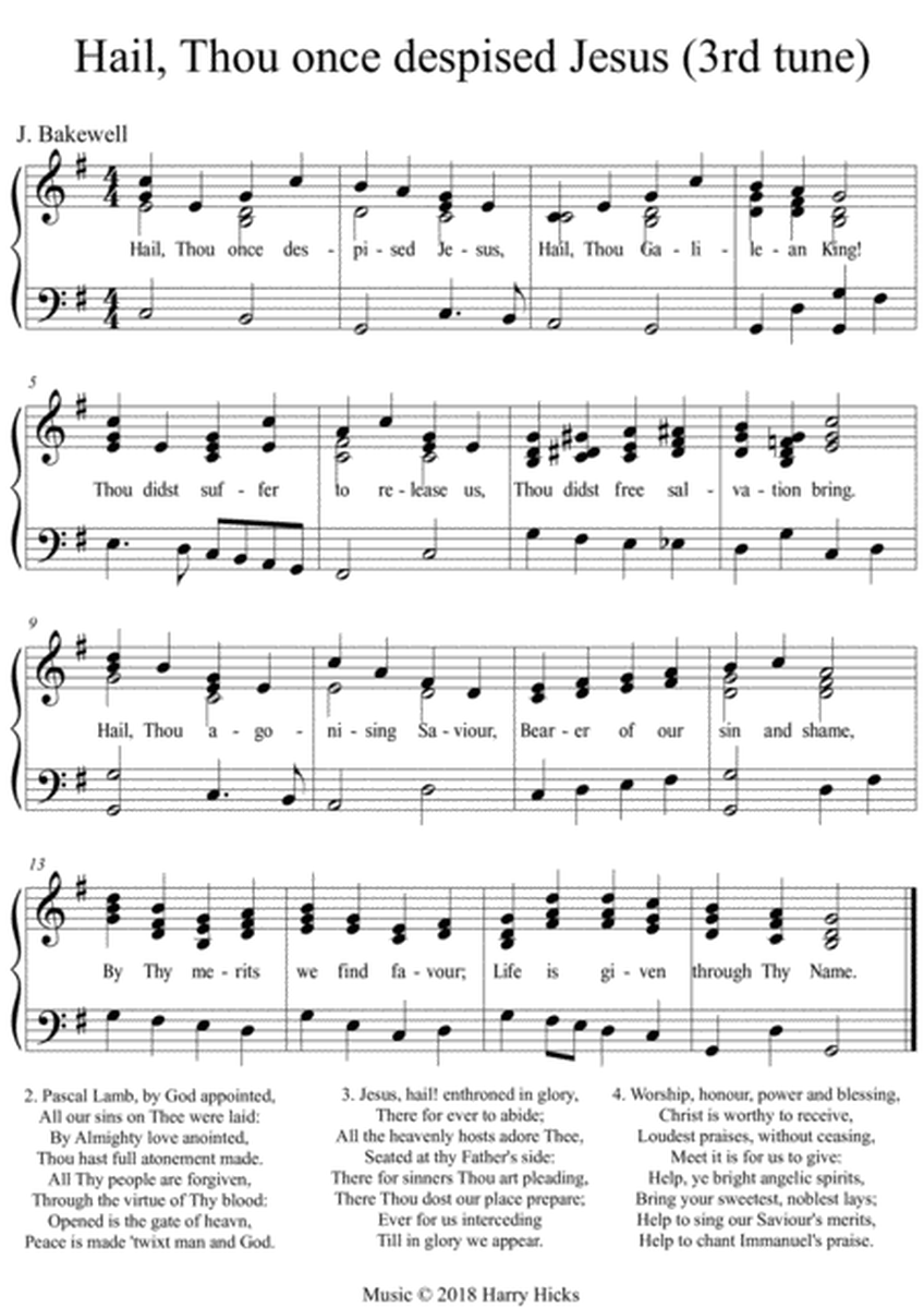 Hail Thou once-despised Jesus. The third tune I've written for this wonderful hymn.