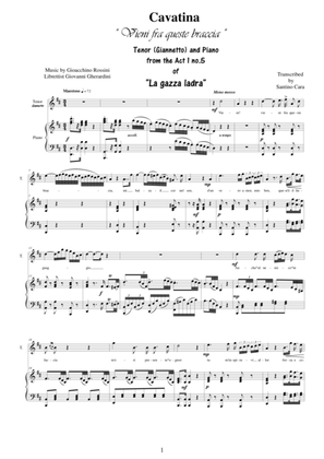 Rossini-La gazza ladra (Act 1s5) Vieni fra queste braccia - tenor and piano